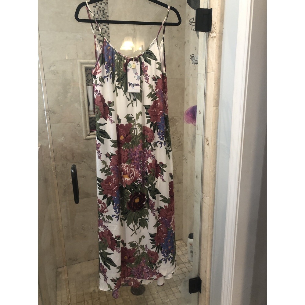 Show Me Your Mumu Floral Maxi Dress White Pink Medium NWT